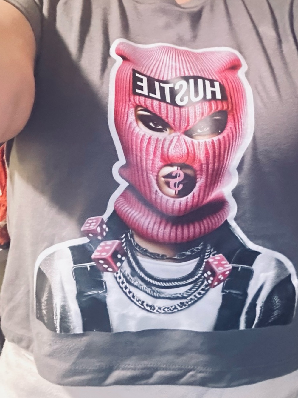 Pink Knit Balaclava Graphic Tee - Picture 2 of 3